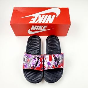 Nike Benassi Floral Print Slides Size 9 Worn Once